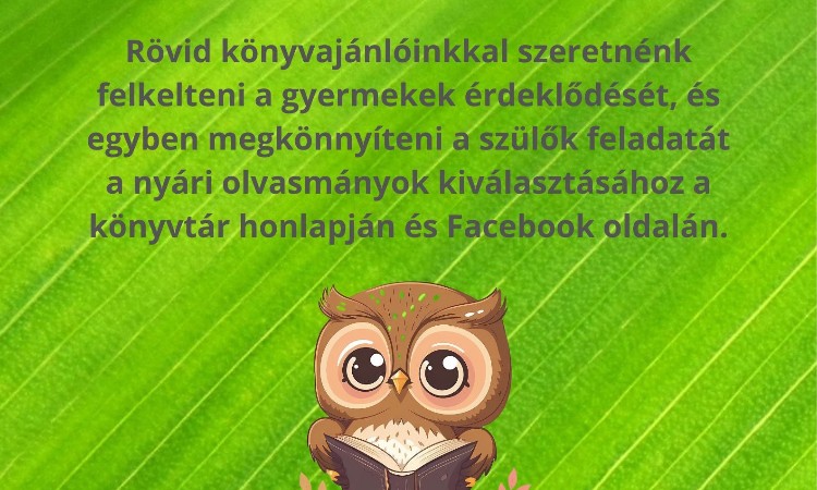 Szünidei könyvsoroló - Péntek esti mesék :: 2026.06.22-28.