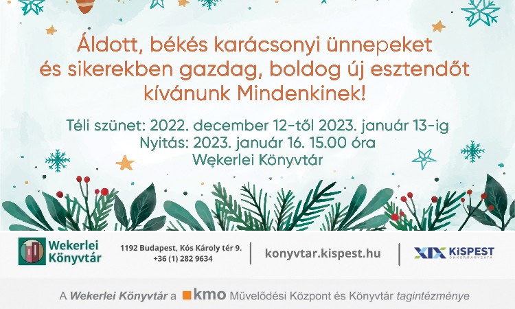 Békés, meghitt és szeretetteljes ünnepeket kívánunk Mindenkinek!